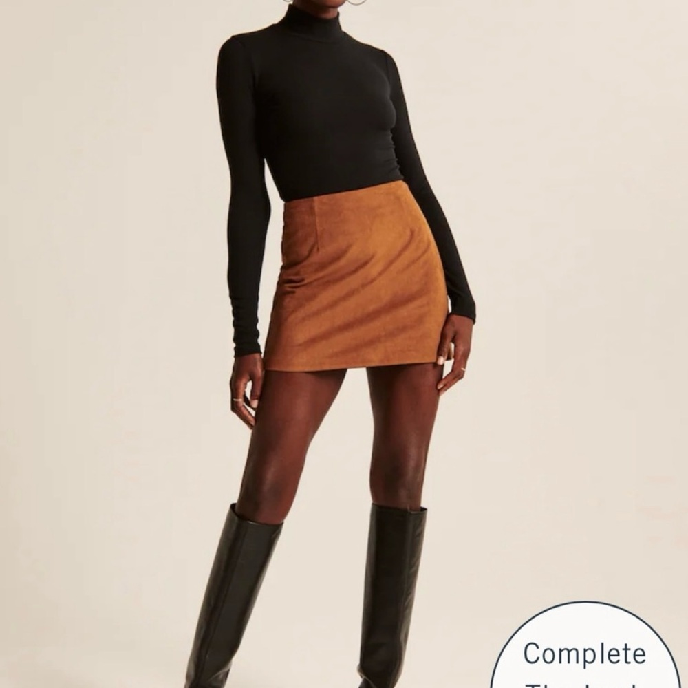 Abercrombie & Fitch Tan Vegan Suede Mini Skirt